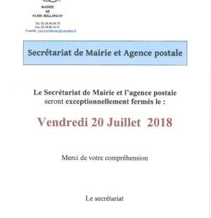 Fermeture exceptionnelle Mairie et Agence Postale