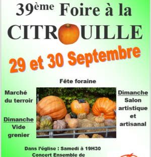 Foire à la Citrouille 2018 29 et 30 septembre 2018