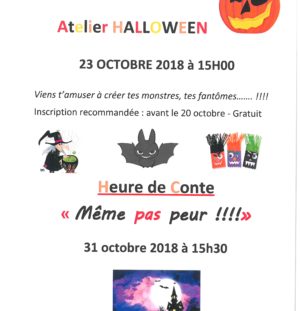 Atelier Halloween à la bibliothèque mardi 23 octobre 2018