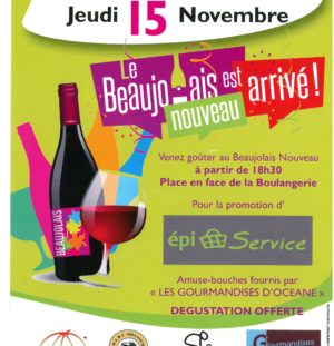 Le Beaujolais nouveau est arrivé! jeudi 15 novembre 2018 18h30