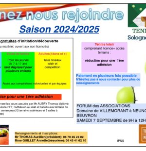 TENNIS CLUB SOLOGNE DES ÉTANGS 2024/2025