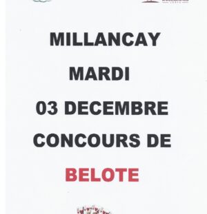 BELOTE MARDI 03 DÉCEMBRE 2024