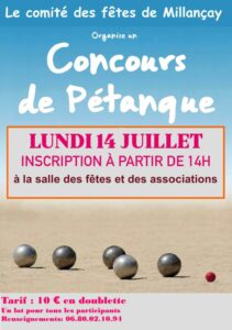CONCOURS DE PÉTANQUE LUNDI 14 JUILLET 2025