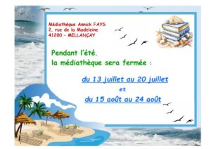 FERMETURE BIBLIOTHÈQUE ÉTÉ 2025