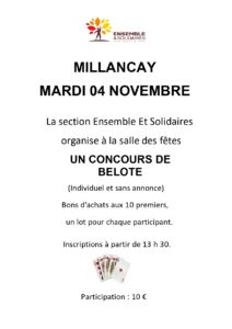 Concours de Belote Mardi 04 novembre