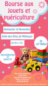 Dimanche 16 novembre 2025 Bourse aux jouets