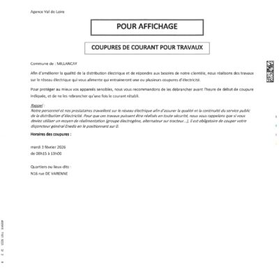 ENEDIS COUPURE DE COURANT 03 FÉVRIER