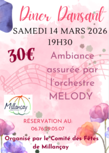samedi 14 mars 2026 Diner Dansant