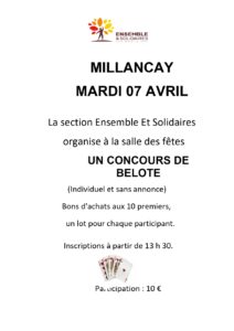 CONCOURS DE BELOTE MARDI 07 AVRIL 2026