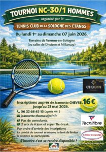 Tournoi de tennis du TCSE 01 au 07 juin 2026