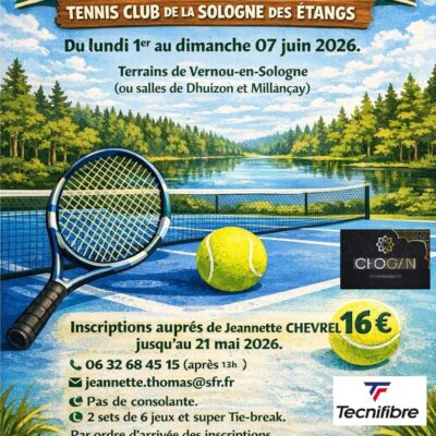 Tournoi de tennis du TCSE 01 au 07 juin 2026
