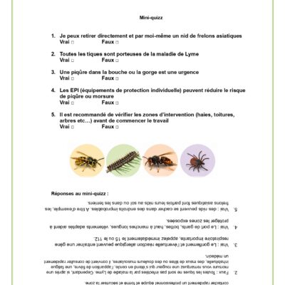 PRÉVENTION PIQURES ET MORSURES