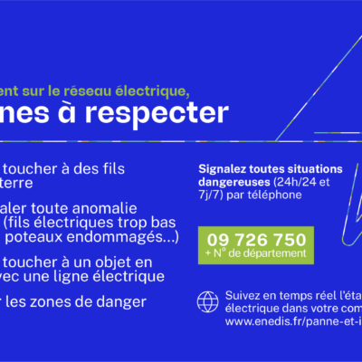 Enedis vous informe – alerte orages, précipitations et rafales de vents  – message de prudence 41